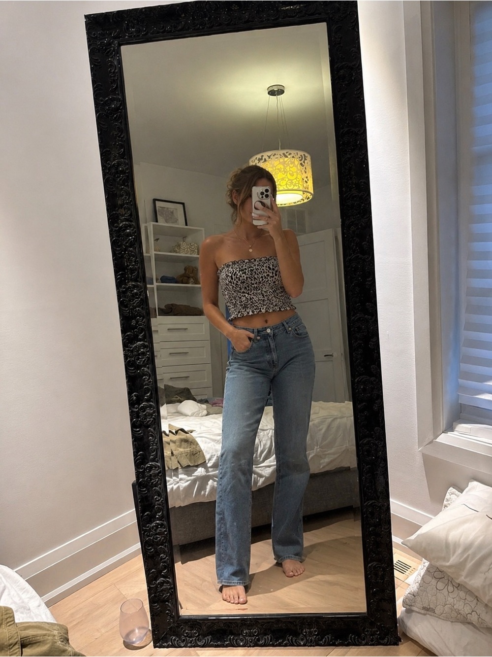 Stretching Tube Top in Leopard Print